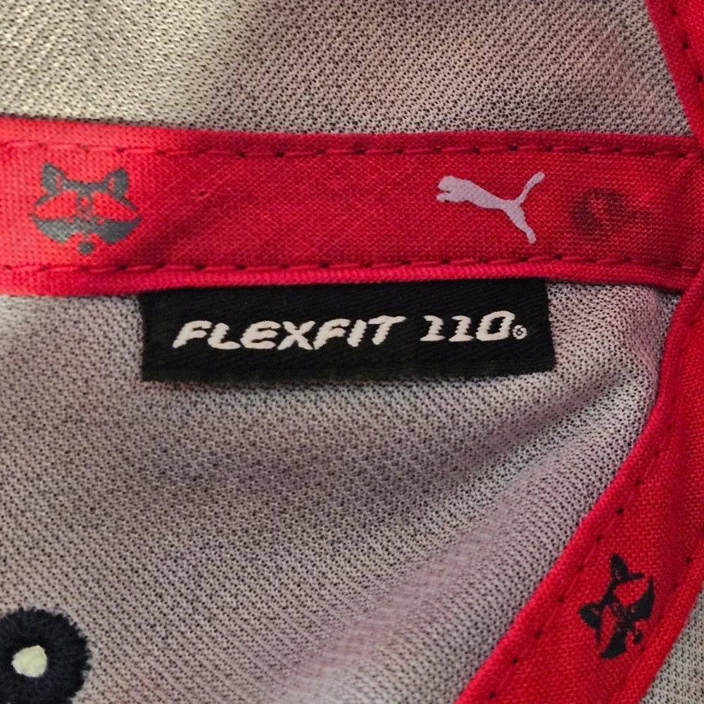 Puma Golf Snapback Hat OSFA‎ Navy Blue Red Embroidered P Mascot Flexfit 110